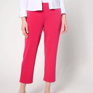 Susan Graver Pink-Red Liquid Knit Straight Leg Crop Pant- NWT-5X